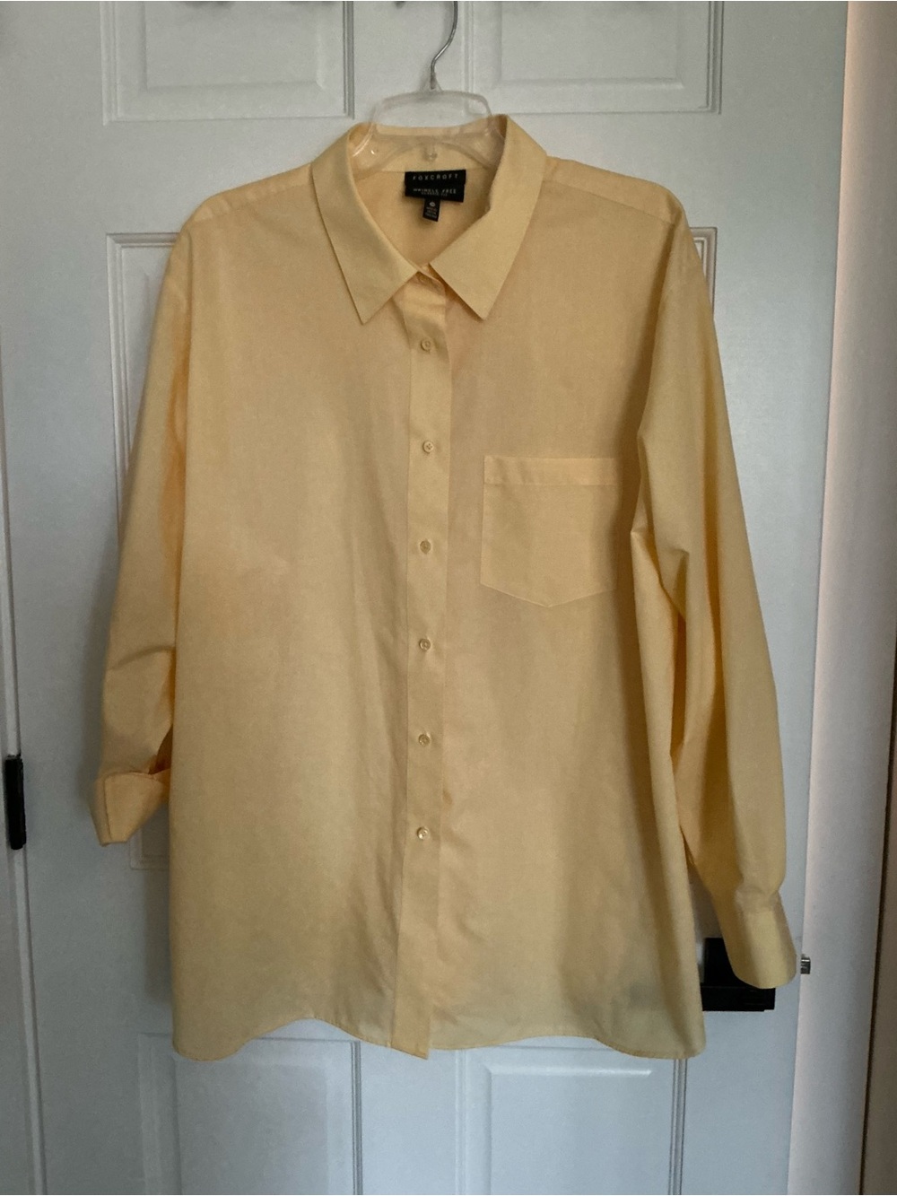 Foxcroft Pale Yellow Long-Sleeve no iron Dress Shirt